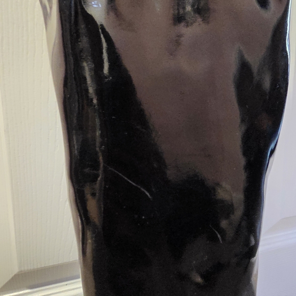 Saint Laurent Black Patent Leather Over-the-Knee Stiletto Boots - Picture 12 of 12